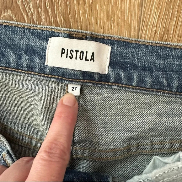 Pistola Women's Light Wash Distressed Straight Leg Denim Jeans Size 27 NWOT - Picture 4 of 8